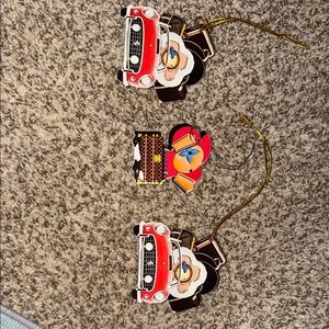 Santa and Reindeer Car Ornaments